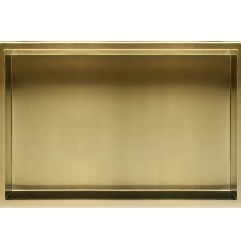 Etagère Salle De Bains|Meuble De Salle De Bains Faible Profondeur|Rea ETAGÈRE DE SALLE TUTUMI 30X60X10 BRUSH GOLD