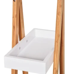 Homcom Etagère en bambou de salle de bain étagère debout 3 paniers dim. 30L x 18l x 81H cm bambou MDF blanc