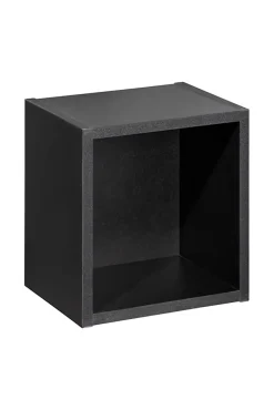 Furnidea Etagère haut de salle de bain suspendue NOVA NOIR 27 x 28 cm