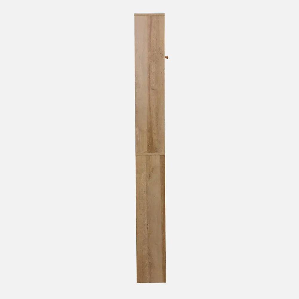 Meuble Wc|Sweeek Etagère meuble WC décor bois et cannage Bohème 1 étagère 64 x 20 x 180 cm naturel