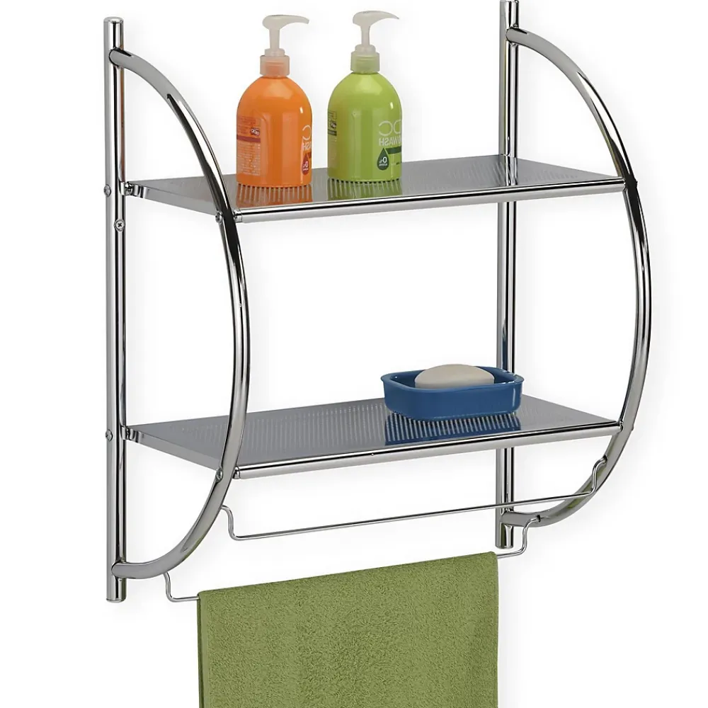Idimex Etagère murale de salle de bain JANINE, en métal chromé