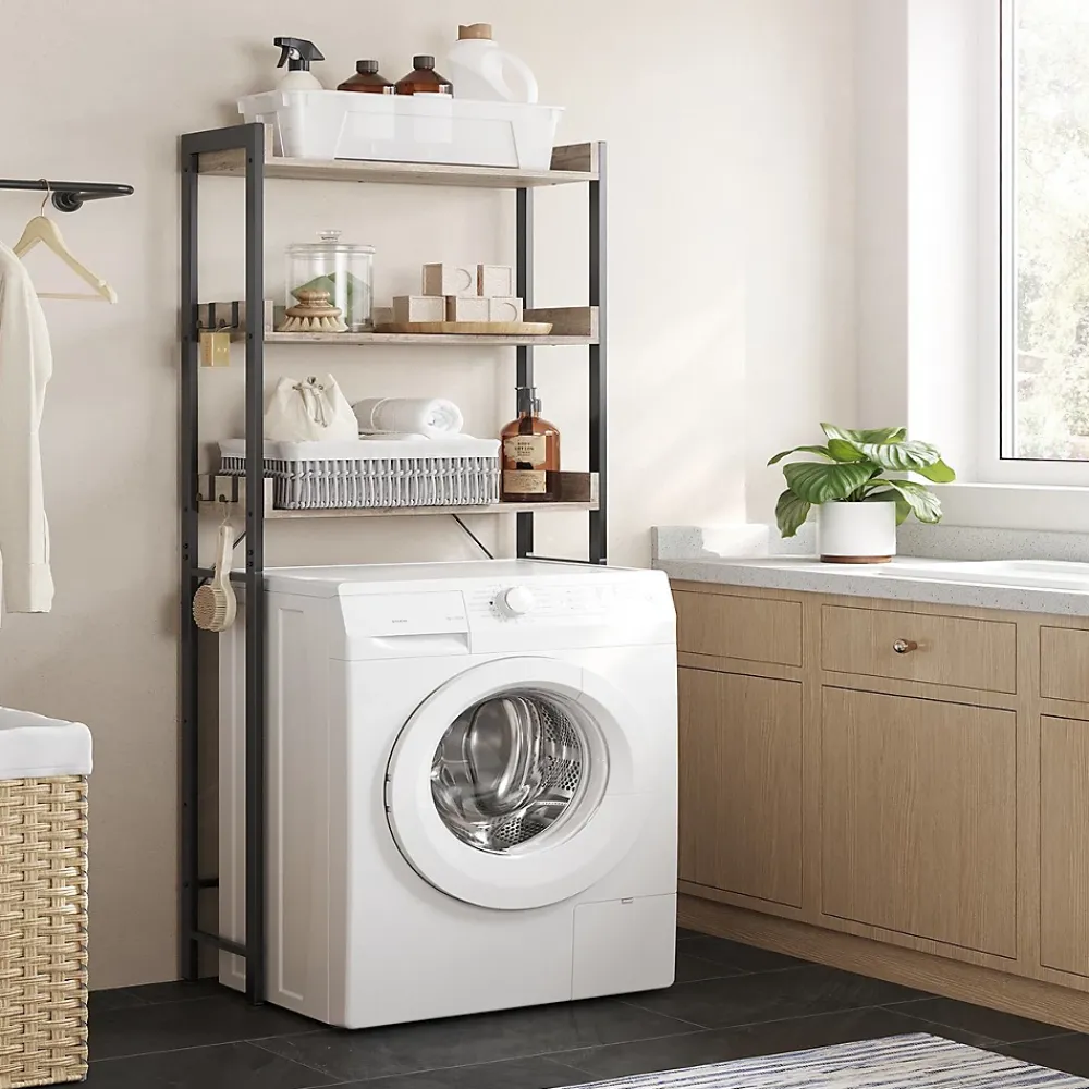 Etagère Salle De Bains|Calicosy Etagère pont WC avec 3 étagères - L63 cm