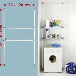 Wenko Etagère pour machine à laver et toilette - H. 165/300 cm
