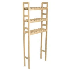 [En.Casa] Etagère pour machine à laver Alslev 3 niveaux pin 160 x 64 x 21 cm naturel en.casa
