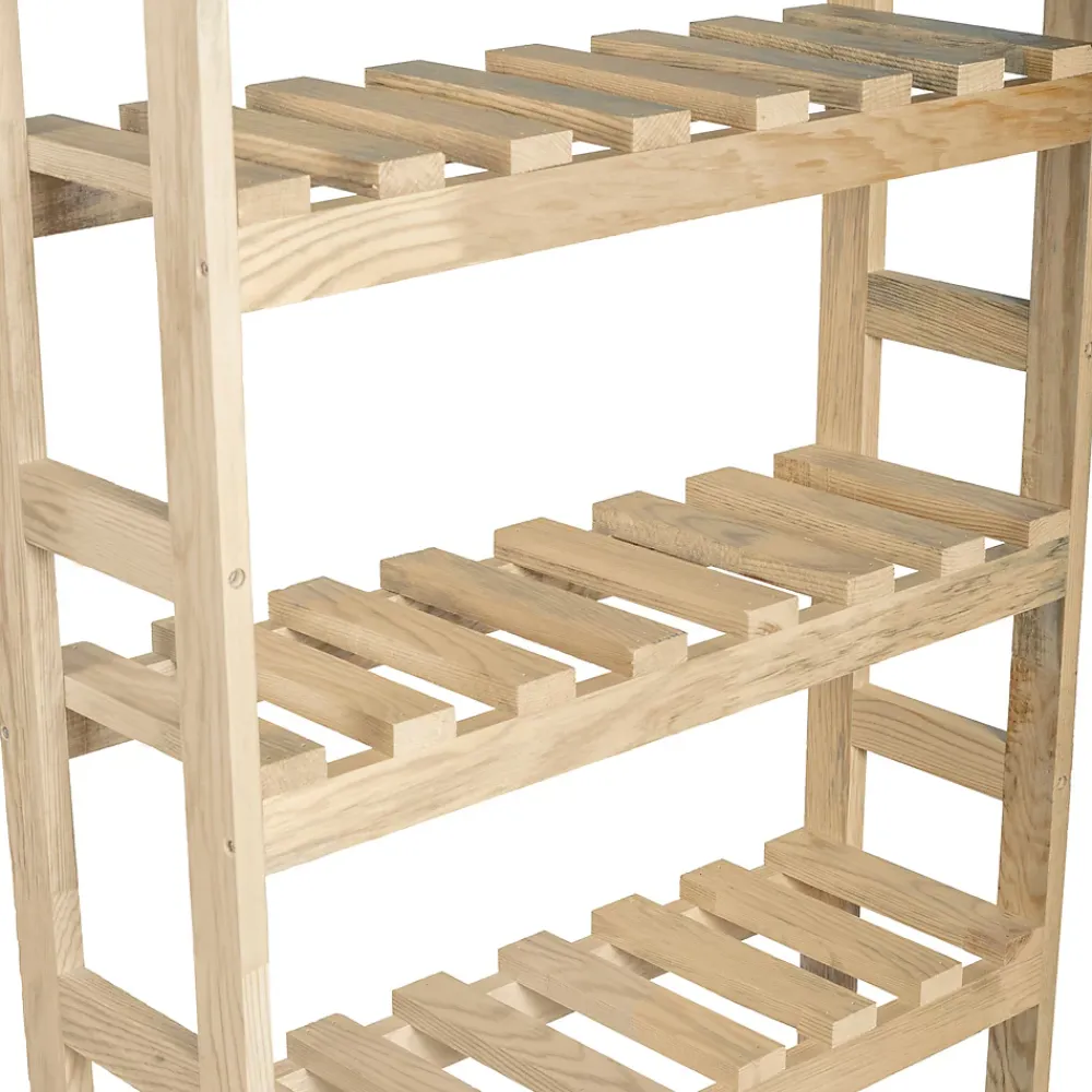 [En.Casa] Etagère pour machine à laver Alslev 3 niveaux pin 160 x 64 x 21 cm naturel en.casa
