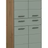 Chb Collection Eteka - Armoire de salle de bains (L/H/P : 74x141x31 cm) en imitation blanc et imitation sauge profonde