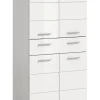 Chb Collection Eteka - Armoire de salle de bains (L/H/P : 74x141x31 cm) en imitation blanc et blanc brillant profond