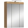 Chb Collection Eteka - Armoire de toilette avec éclairage (L/H/P : 60x79x18 cm) en imitation blanc et imitation sauge emboutie
