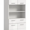 Chb Collection Eteka - Armoire haute (L/H/P : 74x191x31 cm) en imitation blanc et blanc brillant profond