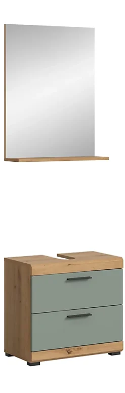 Armoire De Salle De Bains|Chb Collection Eteka - Combinaison de salle de bains (L/H/P : 60x191x34 cm) en imitation blanc et imitation sauge profonde