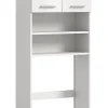 Armoire De Salle De Bains|Chb Collection Eteka - Meuble lavabo (L/H/P : 63x191x24 cm) en imitation blanc et blanc brillant profond