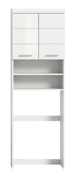 Armoire De Salle De Bains|Chb Collection Eteka - Meuble lavabo (L/H/P : 63x191x24 cm) en imitation blanc et blanc brillant profond