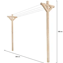 Etendoir À Linge|IDMarket Etendoir à linge extérieur MADERA capacité 12M en bois