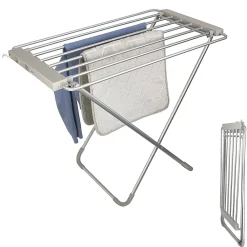 Sèche-Serviettes Électrique|Fishtec Etendoir à Linge 8 Barres + 220 V