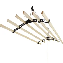 Etendoir À Linge|MonsterShop Etendoir à Linge Suspendu de 1,5 Mètre - Poulie Noir