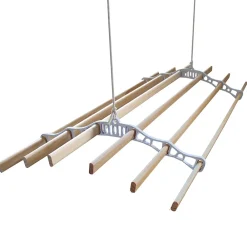 MonsterShop Etendoir à Linge Suspendu de 1,2 Mètre - Poulie Blanc