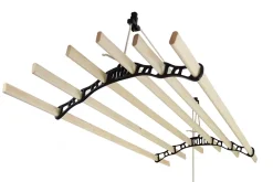 MonsterShop Etendoir à Linge Suspendu - Noir- 2.4m