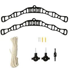 MonsterShop Etendoir à Linge Suspendu de 1,2 Mètre - Poulie Noir