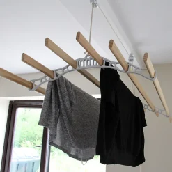 MonsterShop Etendoir à Linge Suspendu - Blanc - 1.8m