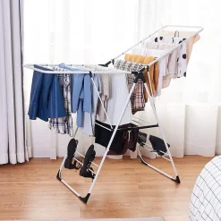 Etendoir À Linge|Giantex Etendoir a Linge Pliable Portable en Acier Inoxydable Rangement pour Vetements de Lessive