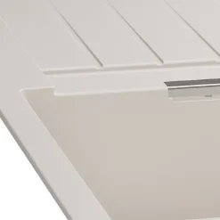 Evier Et Robinet De Buanderie|GoodHome Evier à encastrer en composite quartz blanc 1 bac et égouttoir l. 50 x H. 30,4 x P. 19,7 cm Torla