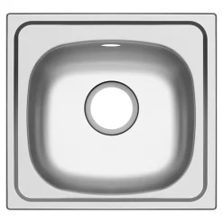 Evier à encastrer en inox 1 bac l. 43,5 x H. 15 x P. 15 cm GoodHome Bundt