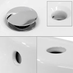 ECD Germany Evier ceramique vasque rond a poser moderne lave-mains salle de bain 455 mm