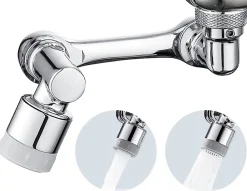 MTK Extension éco aérateur d'eau orientable, bi-jets, chrome,