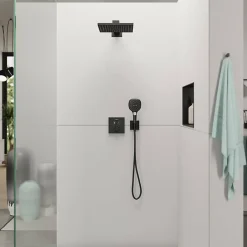 Hansgrohe Façade pour mitigeur thermostatique encastré ShowerSelect avec 2 fonctions noir mat et corps encastré iBox