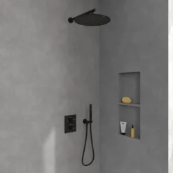 Robinet De Douche|Villeroy & Boch Façade thermostatique 2 voies VILLEROY ET BOCH Universal rectangle Noir mat + corps encastré