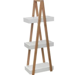 Colonne De Salle De Bains|Meuble De Salle De Bains Faible Profondeur|Five 5 - desserte 3 niveaux triangle "naturéo" bambou blanc