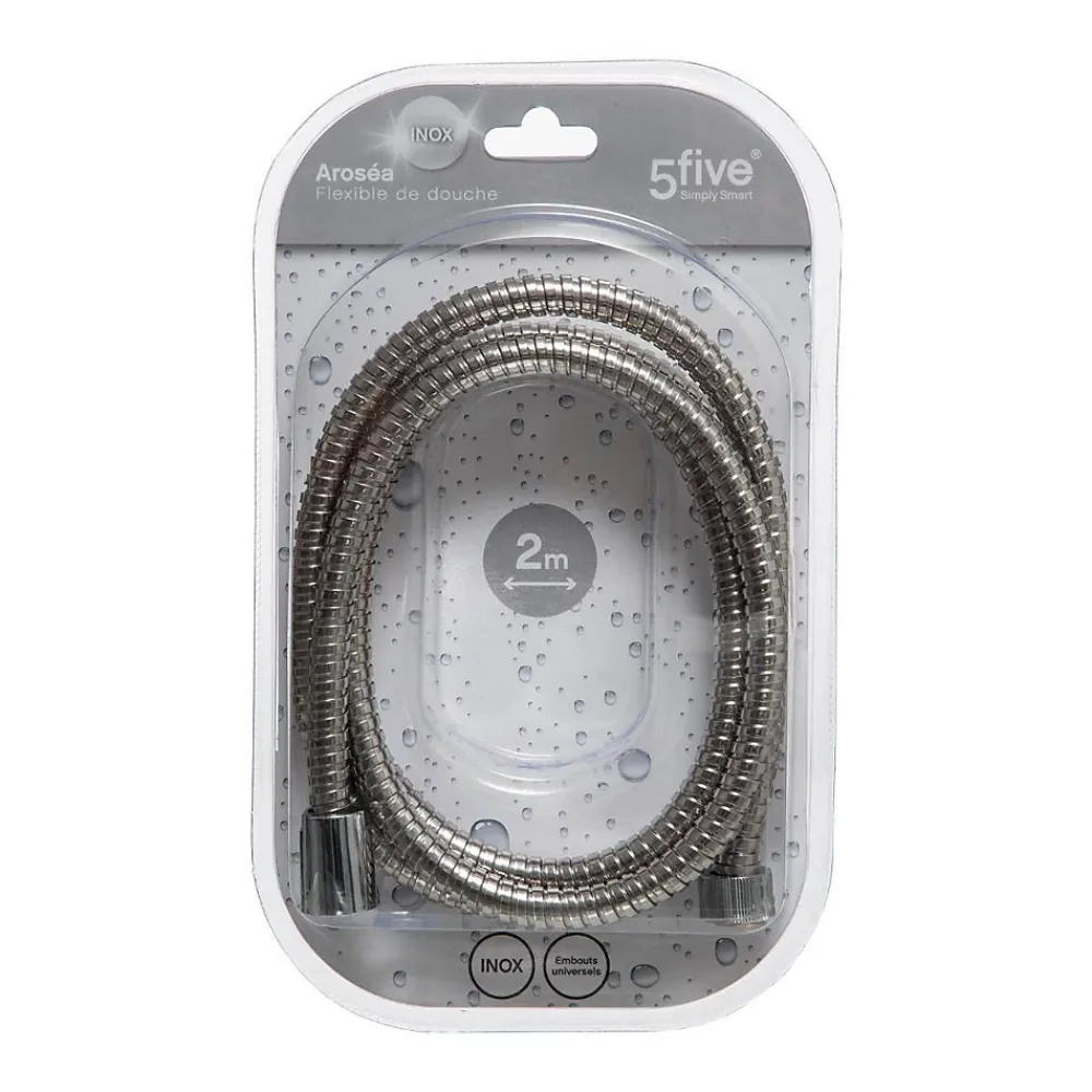 Pommeau De Douche, Flexible Et Barre De Douche|5Five Flexible en inox 200 cm -