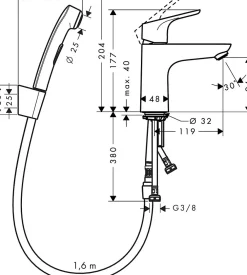Bidet|Hansgrohe Focus Set bidette, bonde Push-Open, chromé (31927000)