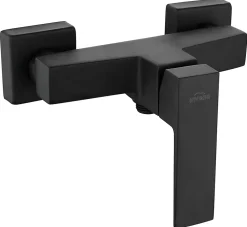 Invena Forme Rectangle Robinet Douche Salle de Bains Laiton Noir Melangeur Ceramique