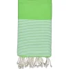 Serviette De Bain|Promolinge Fouta-serviette de plage nid d'abeille coton vert 100 x 200 cm