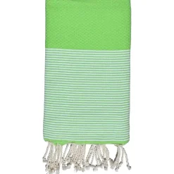 Serviette De Bain|Promolinge Fouta-serviette de plage nid d'abeille coton vert 100 x 200 cm