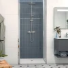 Swiss Aqua Technologies Fusion Porte de douche 100x195cm pivotante anticalcaire avec profilé chrome brillant (SATFUD100NIKA-SET)