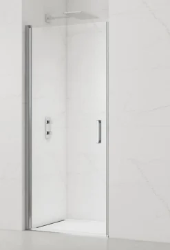 Swiss Aqua Technologies Fusion Porte de douche 100x195cm pivotante anticalcaire avec profilé chrome brillant (SATFUD100NIKA-SET)