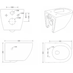 Wc Japonais|Swiss Aqua Technologies Fusion WC japonais suspendu sans bride, chasse d'eau Vortex + abattant SoftClose, blanc (SATFUS11BFC)