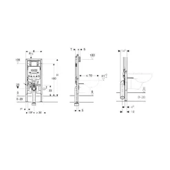 Geberit Duofix Bâti-support extra-plat 114 cm UP720, gain de place, avec réservoir à encastrer Sigma 8 cm (111.796.00.1)