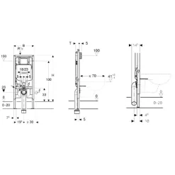 Geberit Duofix Bâti-support extra-plat 114 cm UP720, gain de place, avec réservoir à encastrer Sigma 8 cm (111.796.00.1)