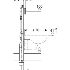 Geberit Duofix Bâti-support extra-plat 114 cm UP720, gain de place, avec réservoir à encastrer Sigma 8 cm (111.796.00.1)