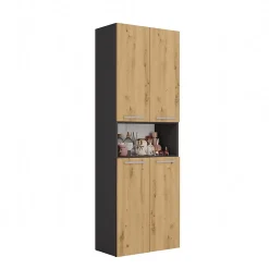 Topeshop GLAZE - Armoire de salle de bain avec panier à ligne - Style moderne - 174x60x30 cm - Colonne sdb