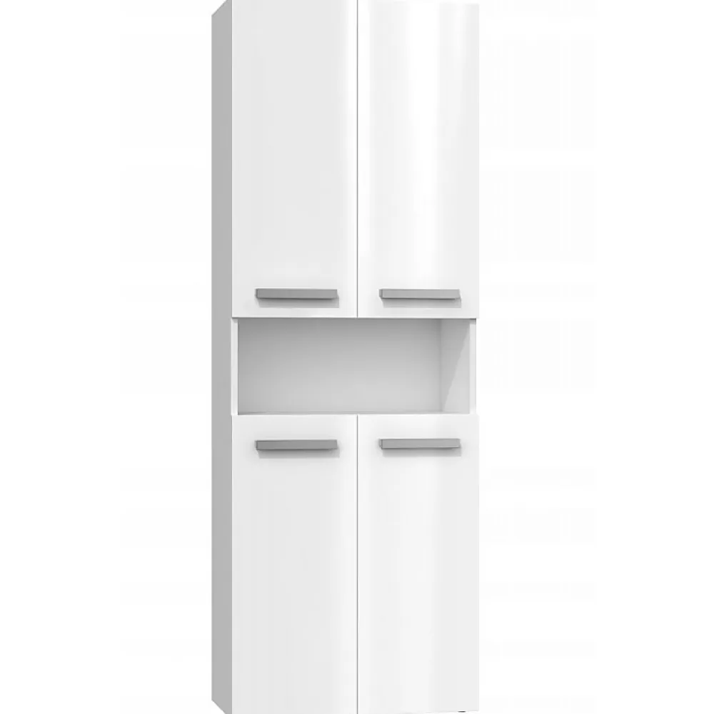Topeshop GLAZE - Armoire de salle de bain avec porte + panier - Style moderne - 174x60x30 cm - Colonne salle de bain