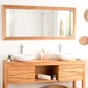 Wanda Collection Grand miroir rectangle en teck massif 160 x 70 cm