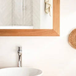 Wanda Collection Grand miroir rectangle en teck massif 160 x 70 cm