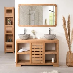 Miroir Simple|Wanda Collection Grand miroir teck rétro 120 x 70 cm