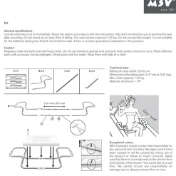 Siège De Douche|MSV Grand siège de baignoire extensible 5070cm Blanc Max 120kg