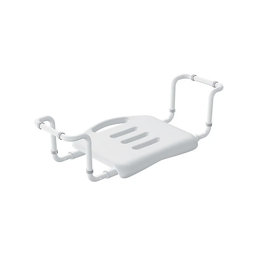 Siège De Douche|Spirella Grand siège télescopique de baignoire inoxydable Blanc