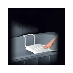 Siège De Douche|Spirella Grand siège télescopique de baignoire inoxydable Blanc
